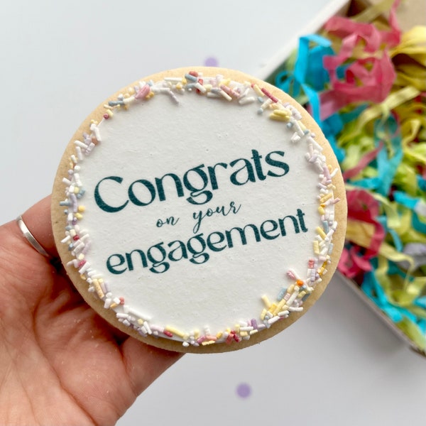 Engagement Card Biscuit | Edible Gift Letterbox Friendly | Vegan Shortbread Wedding Gift