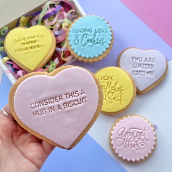 Positivity Biscuit Gift Box | Hug Gift | Friendship Gift | Letterbox Gift | Shortbread Cookies | Edible Greetings Card