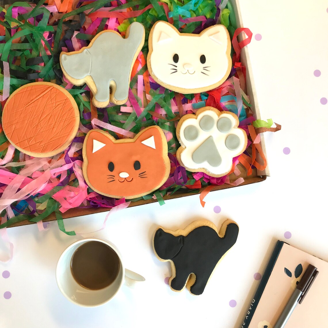 Cats Biscuit Gift Box Selection Box Shortbread Cookies Etsy