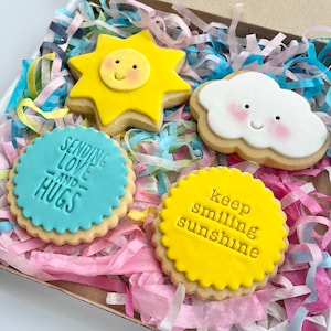 Sunshine Biscuit Gift Box | Selection Box | Shortbread Cookies | Miss you | Personalised Gifts | Birthday Gift | Vegan | Letterbox