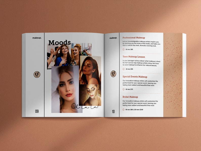 Beauty Salon Menu Template | Services and Pricing Guide Template | Printable Services Menu Template