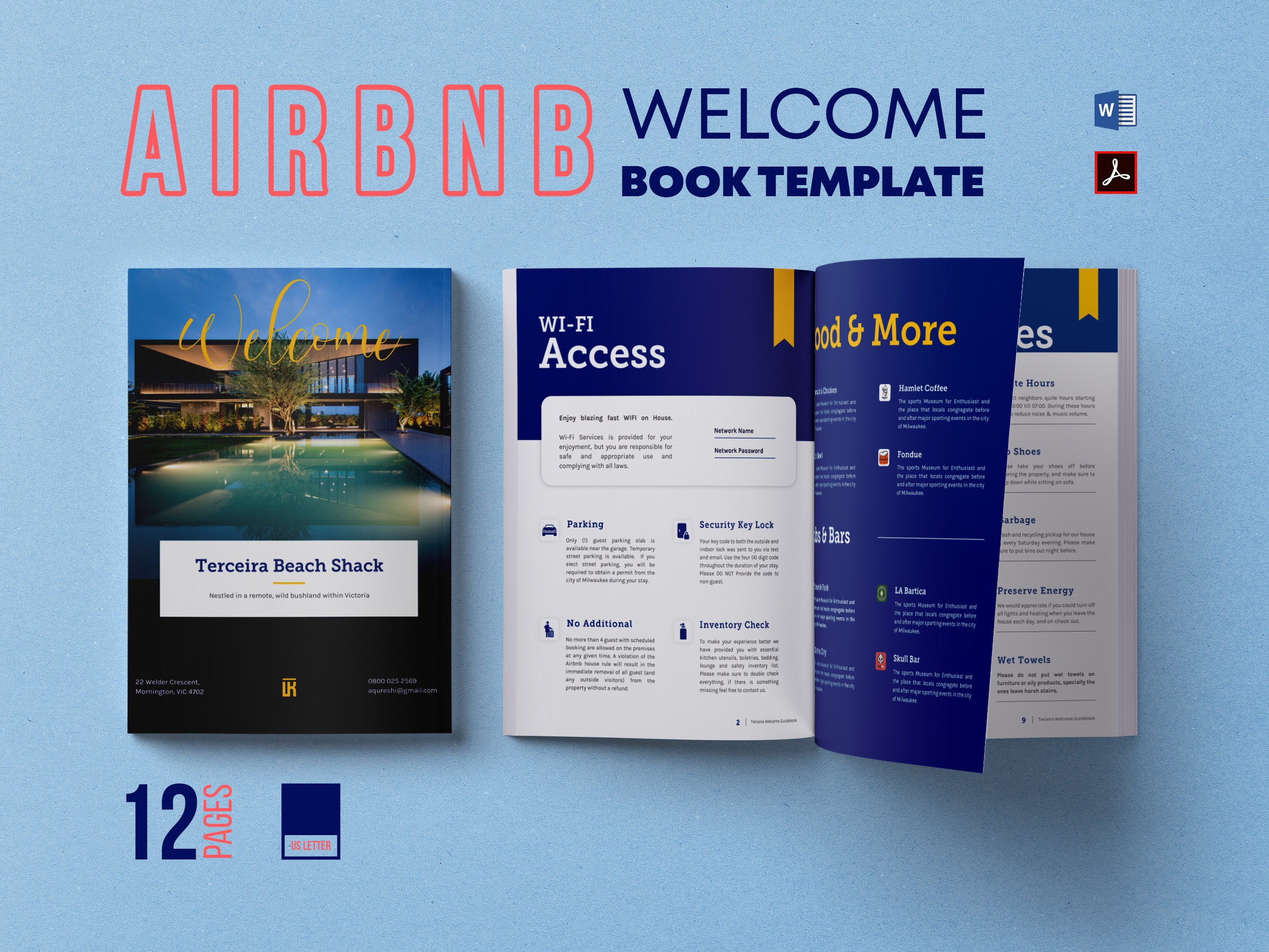 Airbnb Beach House Guidebook Template Welcome Book Template Etsy