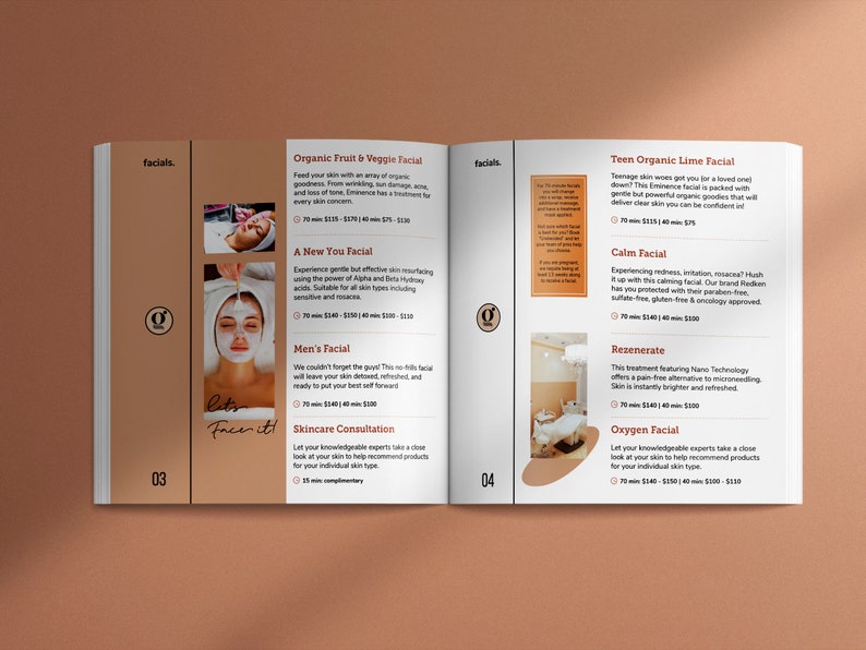 Beauty Salon Menu Template | Services and Pricing Guide Template | Printable Services Menu Template