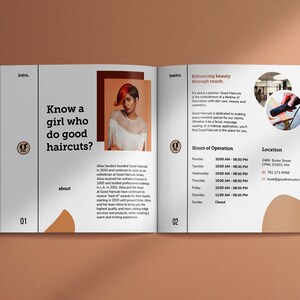 Beauty Salon Menu Template | Services and Pricing Guide Template | Printable Services Menu Template