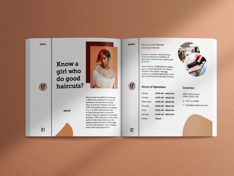 Beauty Salon Menu Template | Services and Pricing Guide Template | Printable Services Menu Template