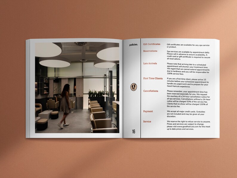 Shop Beauty Salon Menu Template | Services and Pricing Guide Template | Printable Services Menu Template