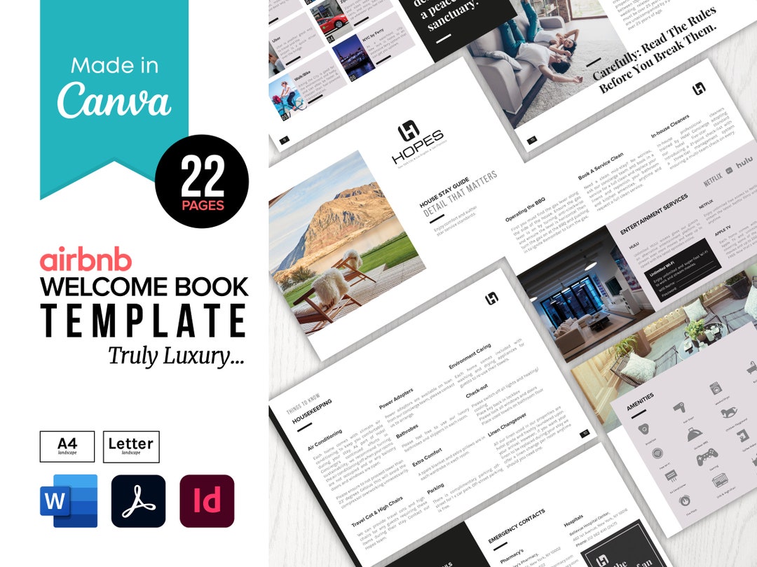 Airbnb House Manual Template Airbnb Book Template Vacation Airbnb House Manual Template Airbnb Book Template Vacation