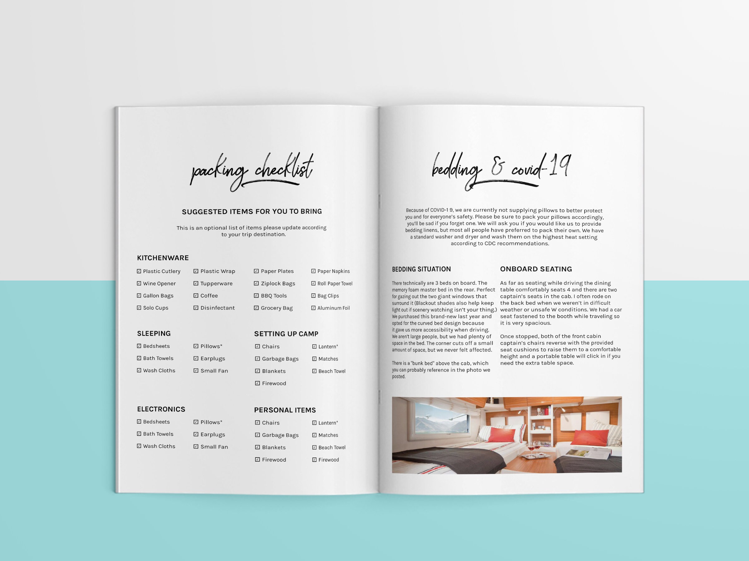 RV Rental Book Template RV Rental Manual Template Etsy