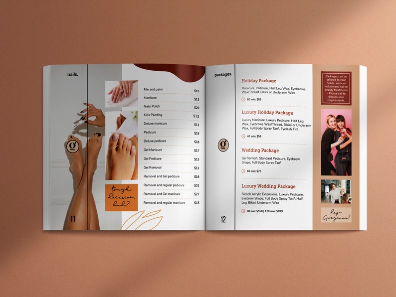 Download Beauty Salon Menu Template | Services and Pricing Guide Template | Printable Services Menu Template