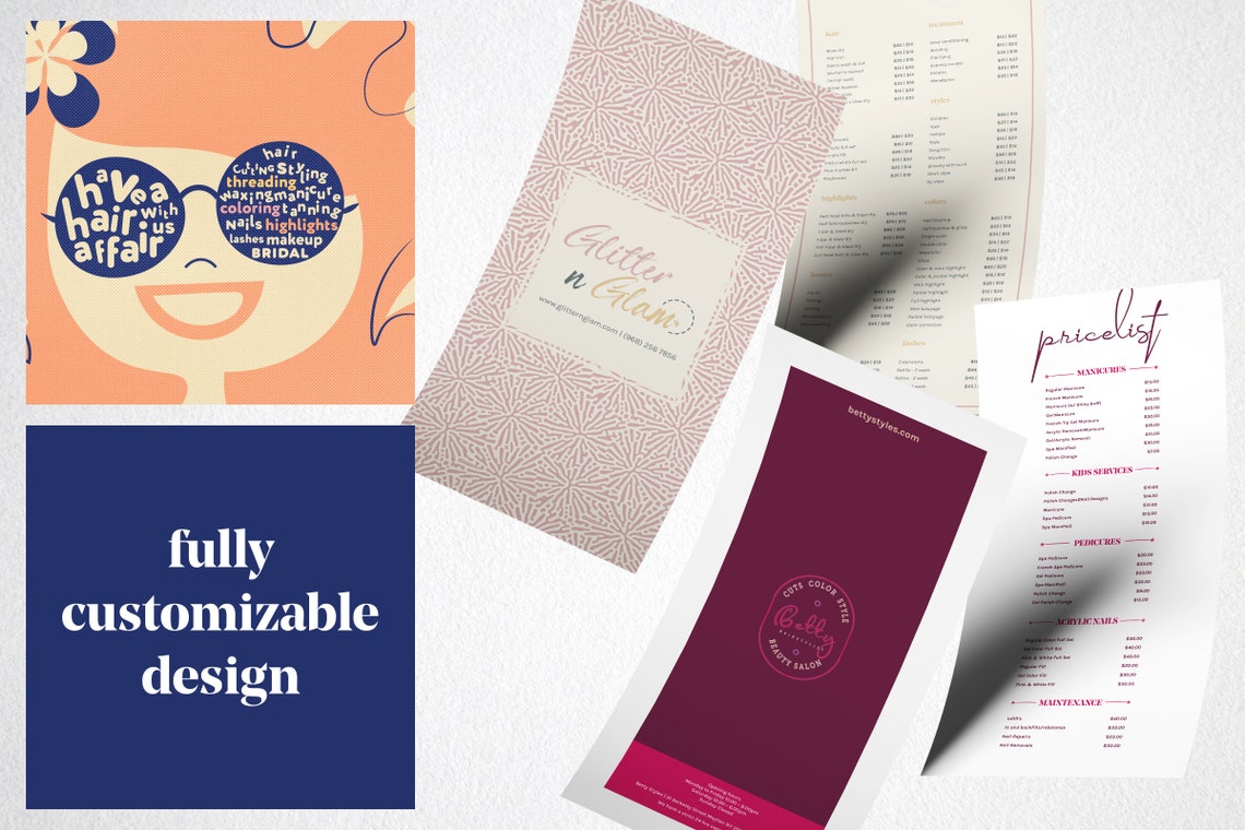 Salon Menu Example Salon Menu Template Editable Beauty Salon Price List - Etsy Canada