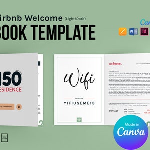 Airbnb Welcome Book Template: Vacation Rental Guide (Canva, InDesign, Word, Pages, PDF)