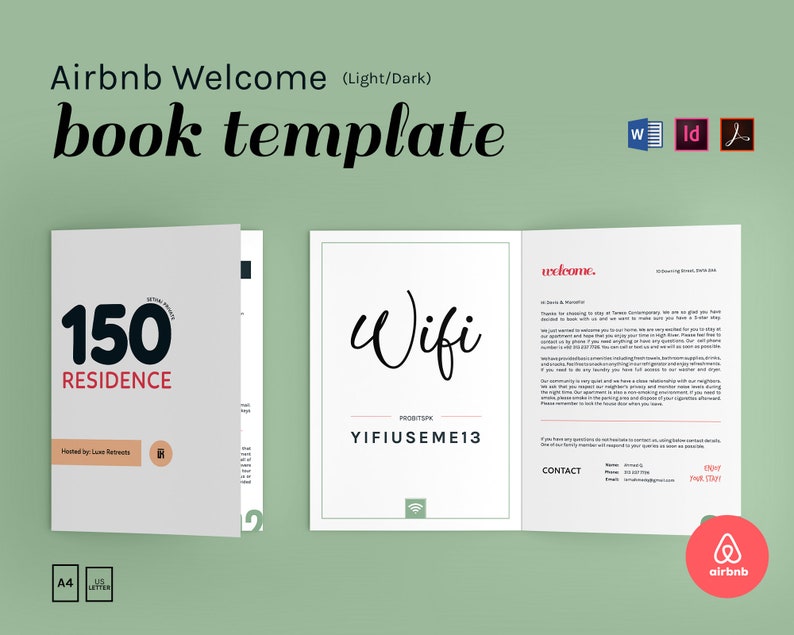 airbnb guest book template