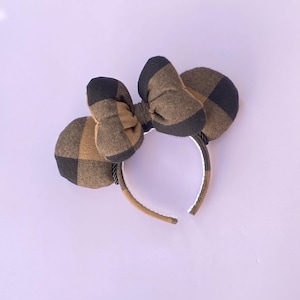 Brown Plaid Minnie Ears