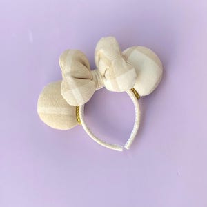 Cream Plaid Minnie Ears