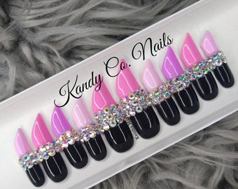 Valentine Day Nails | Lipstick Press On Nails | Summer Press On Nails | Candy Nails | Handmade Gel Nails