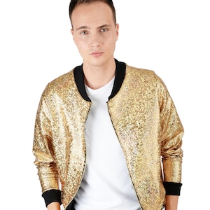 Gold glitter bomber jacket hotsell