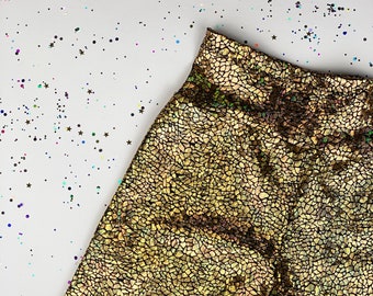 Kids Holographic Gold Leggings | D I S C O  B A B Y