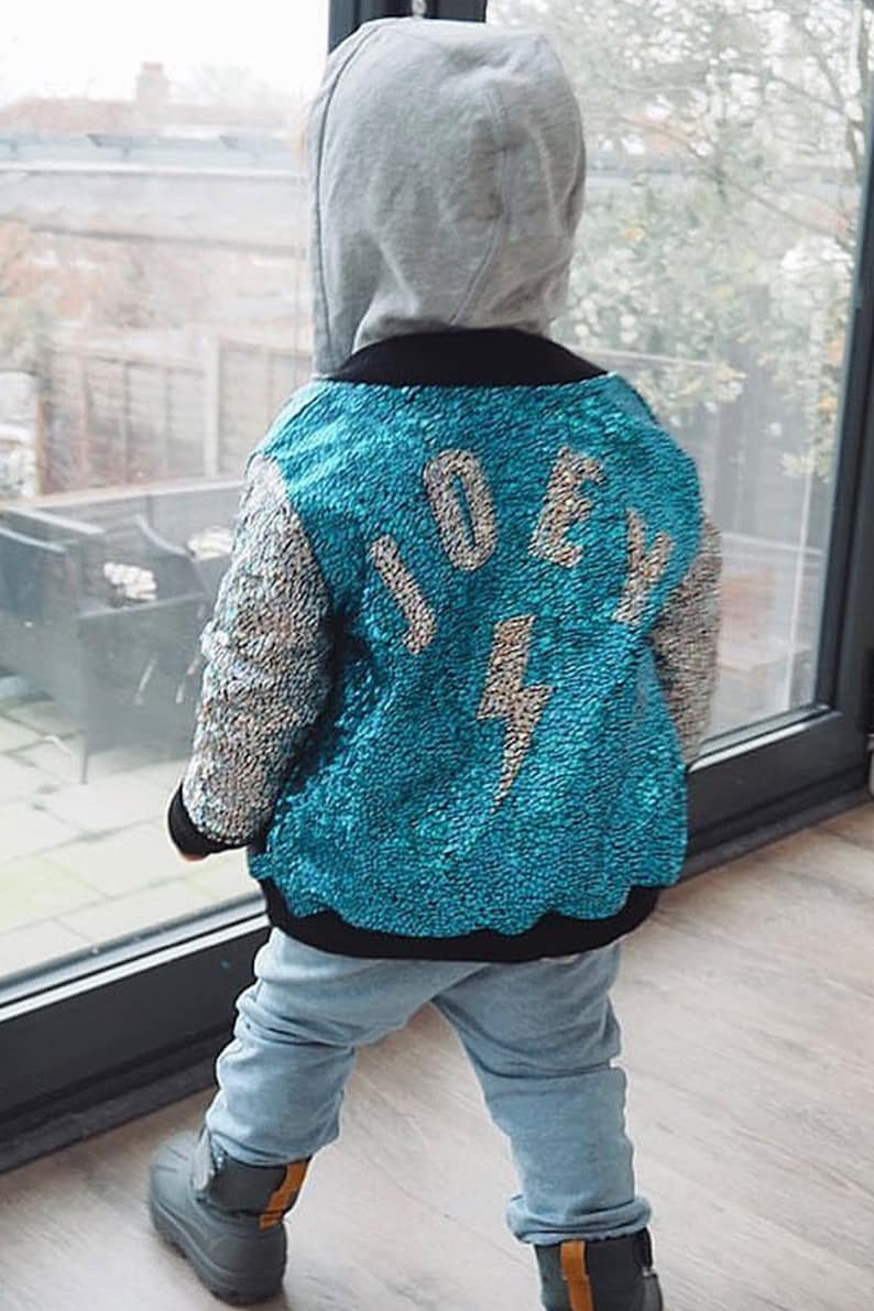 CUSTOM Kids Holographic Disco Bomber Jacket D I S C O B A B Y image 4