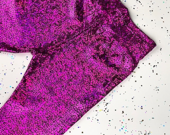 Kids Holographic Pink Leggings | D I S C O  B A B Y