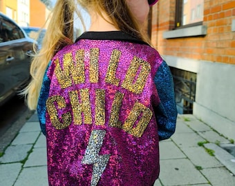 CUSTOM Kids Holographic Disco Bomber Jacket