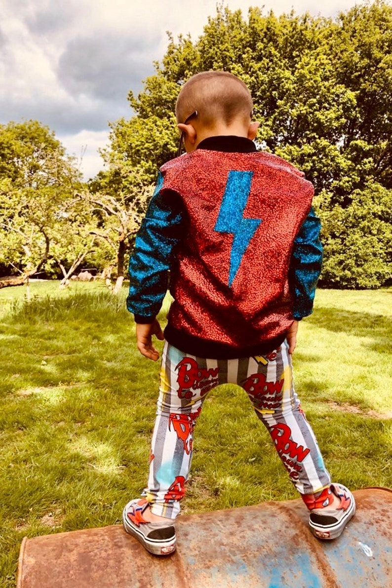 CUSTOM Kids Holographic Disco Bomber Jacket D I S C O B A B Y image 2