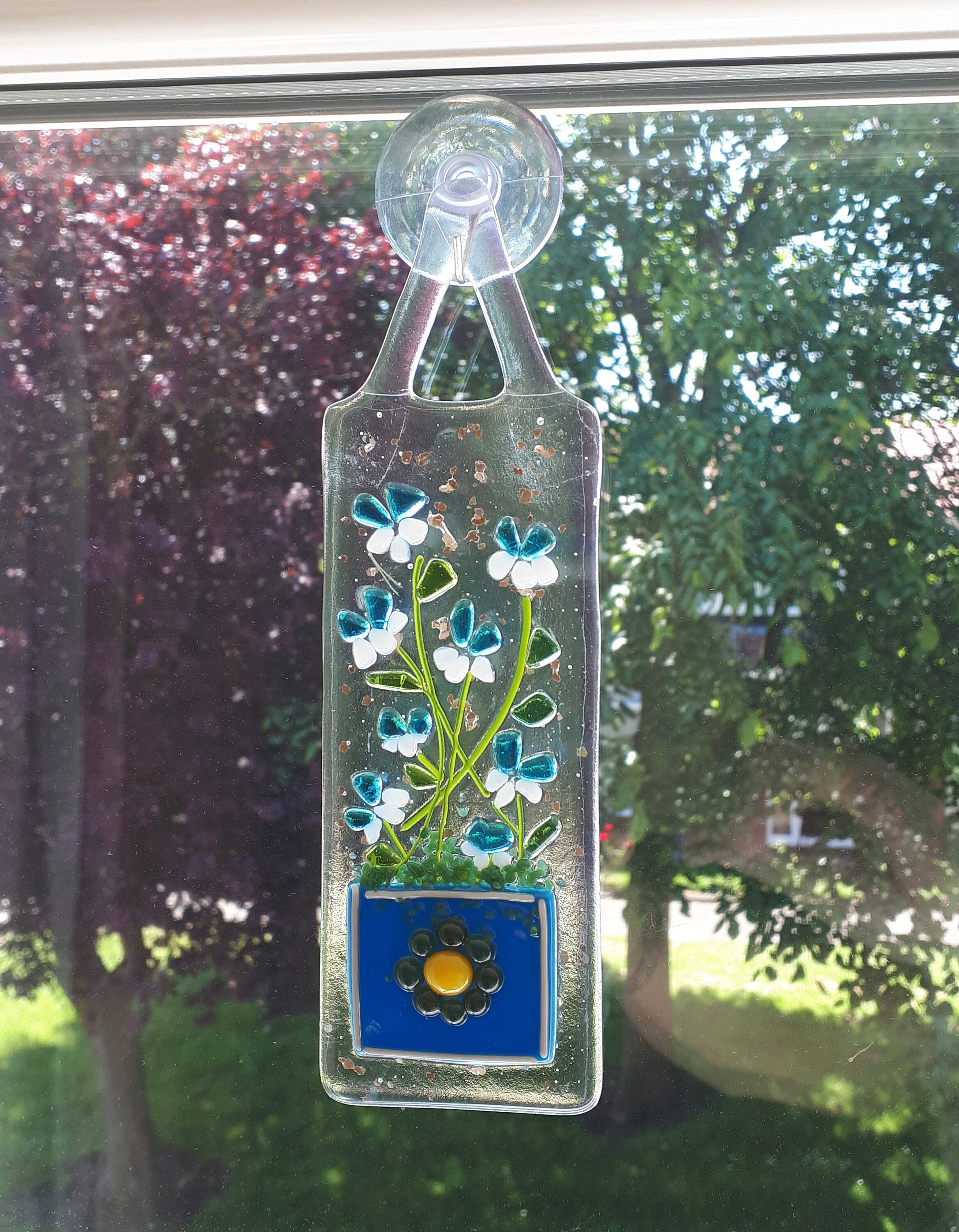 Glass Art Fused Glass Suncatchers / Wall Hanging Violas in Etsy