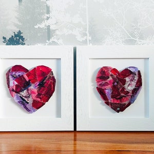 Glass Art, Glass Heart, Fused Glass Heart, Heart Picture