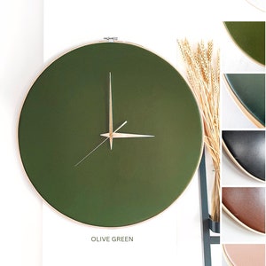 24in/62cm - Luxury leather wall clock - Multicolor - XXXL size - Minimalist. Scandinavian design. Oversized. Unique livingroom decor. Scandi