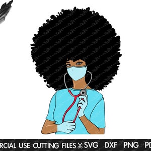Nurse SVG, Nurse Life Svg, Nursery Svg, Nursing Svg, Afro Svg, Nurse Clipart, Nurse Png Cut File Silhouette, Cricut