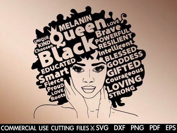 Black Woman Svg Afro Svg Black History Month Svg Black Etsy