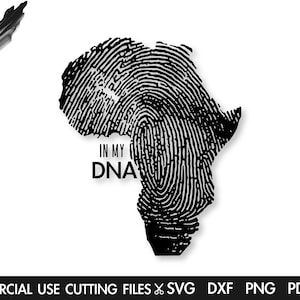 Afrika In mijn DNA SVG, Afrika Svg, Afrika vingerafdruk Svg, vingerafdruk Svg, Afro Svg, Black Lives Matter Svg gesneden bestand silhouet, Cricut