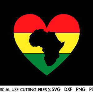 Afrika SVG, liefde Afrika Svg, Afrika hart Svg, Afro Svg, zwarte vrouw, vlag van Afrika, African American Svg, Black History Month Svg-bestand knippen