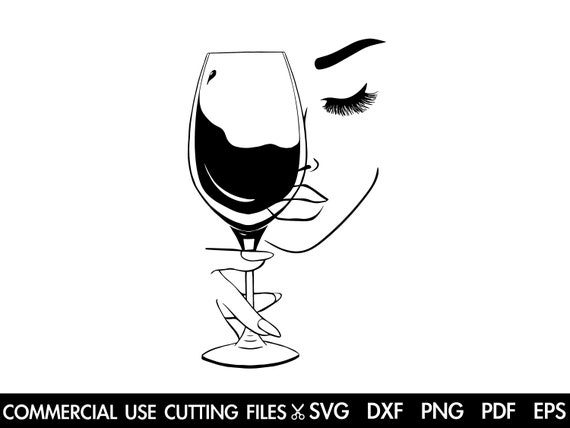 Woman With Wine Glass SVG: Afro Lady Silhouette (digital Download