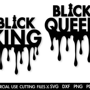 Black Queen King SVG, King Drippin&#39; Svg, Black King Queen Chess Svg, Dope Svg,  Afro Svg, Melanin Svg, Man Shirt Svg Cut File Silhouette