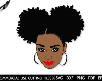Afro Black Woman SVG: Queen Silhouette Cut File (Digital Download)