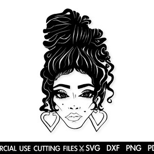 Black woman SVG, Locs Svg, Dreadlocks Svg, Afro Svg, Black History Month SVG, Afro Woman Svg, Black Queen Svg Cut File Silhouette, Cricut