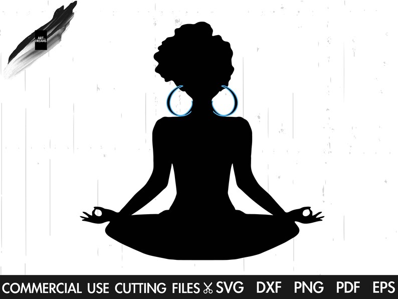 Download Afro Yoga SVG Meditation Lotus Pose Svg Afro Svg Yoga Svg ...