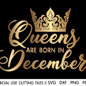 Koninginnen zijn geboren in december SVG, december koningin SVG, Steenbok SVG, Boogschutter SVG, verjaardagscadeau SVG, koningin SVG, Afro SVG silhouet