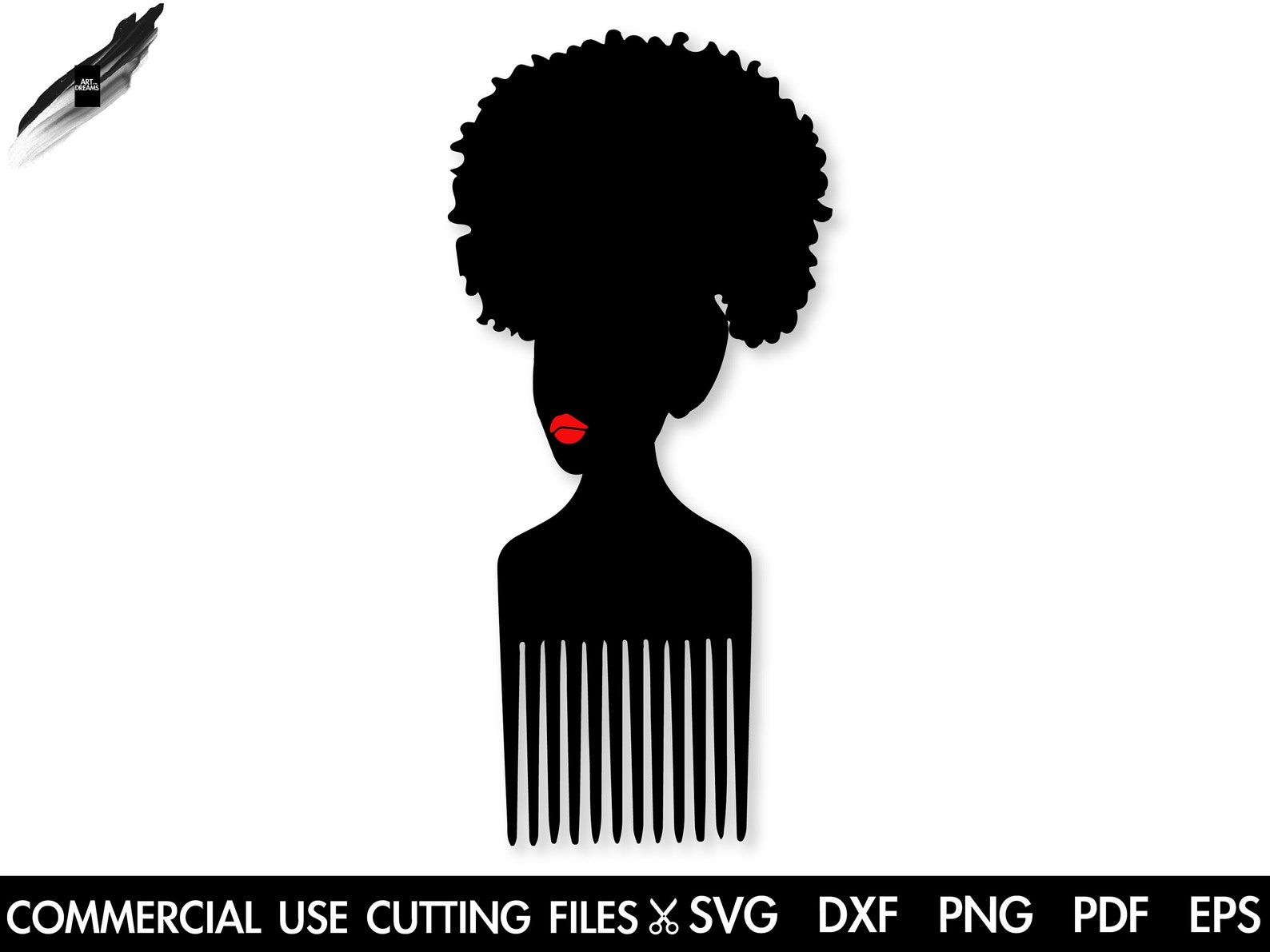 Afro Comb SVG Afro Pick Svg Natural Hair Svg Afro Puff Svg Etsy