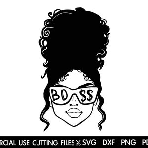 Girl Boss SVG, Woman Svg, Boss Lady Svg, Black Girl Magic, Black Woman SVG, Afro Woman Svg, Cut File Silhouette, Cricut Sublimation Png