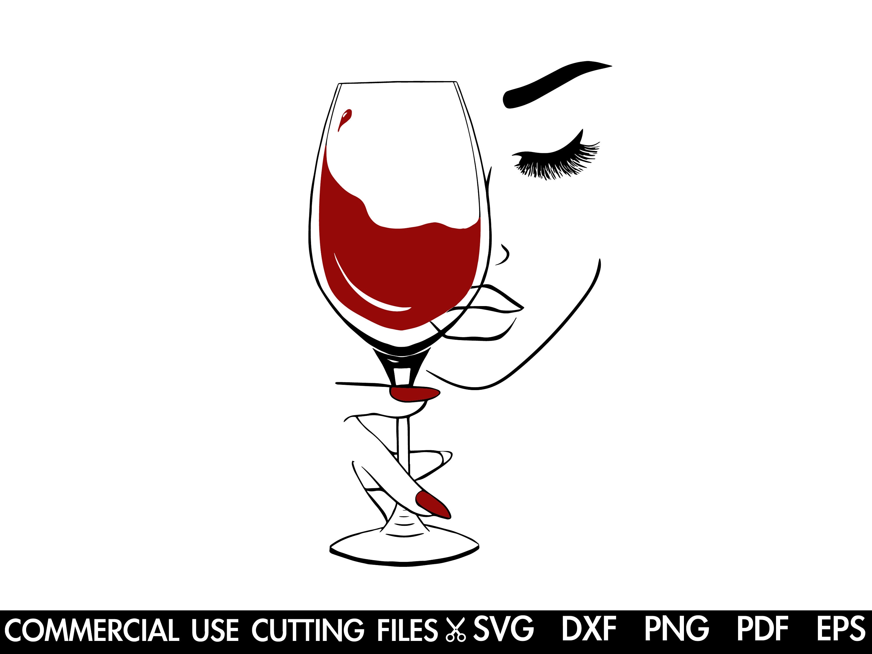 Woman With Wine Glass SVG: Beauty Silhouette (digital Download)