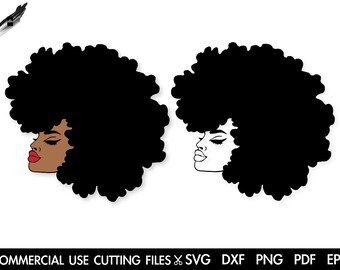 Afro Woman SVG: Black Queen Silhouette Cut File (Digital Download)