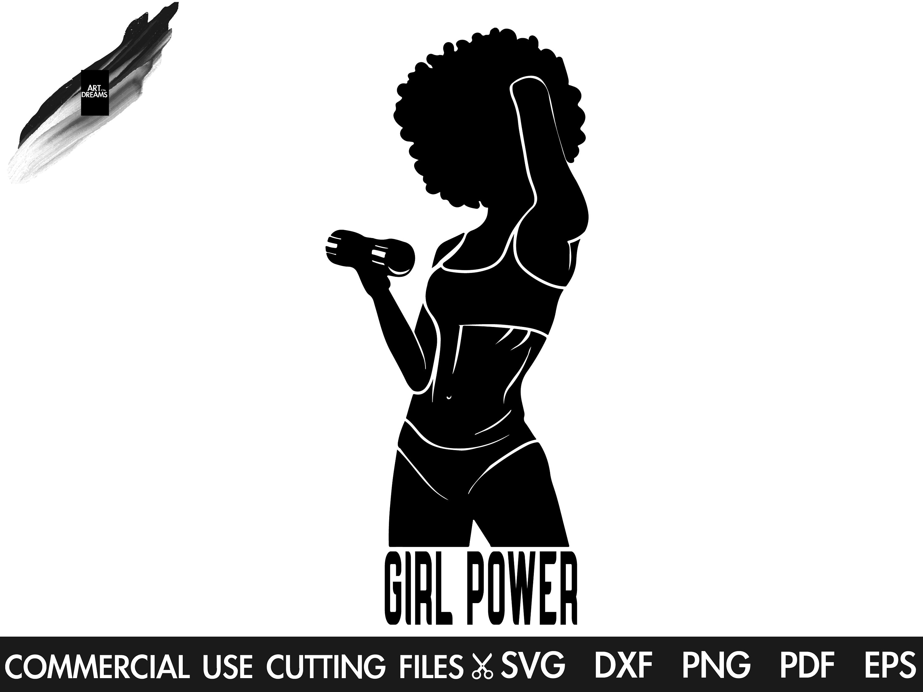 Gym Black Woman Silhouette SVG, Afro Svg, Workout Svg, Barbell Svg, Gym Svg, Gym Shirt Svg, Gym Girl Svg Cut File, Black Power Svg