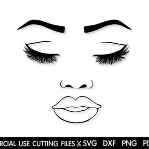 Mooi gezicht SVG, Wimpers Svg, Make-up Svg, Vrouw Svg, Meisje Svg, Afro Svg, Black Woman Svg, Black Girl Magic Svg Cut File Silhouette