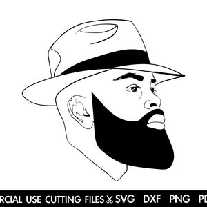 Bearded Man SVG, Black Man With Beard Svg, Man Silhouette, Cricut, Black King Svg, Melanin Svg, Dope Black Man Cut File Svg, Dxf, Png, Pdf
