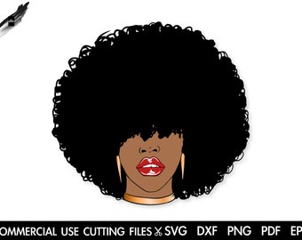 Afro Woman SVG: Black Queen Silhouette Cut File (Digital Download)