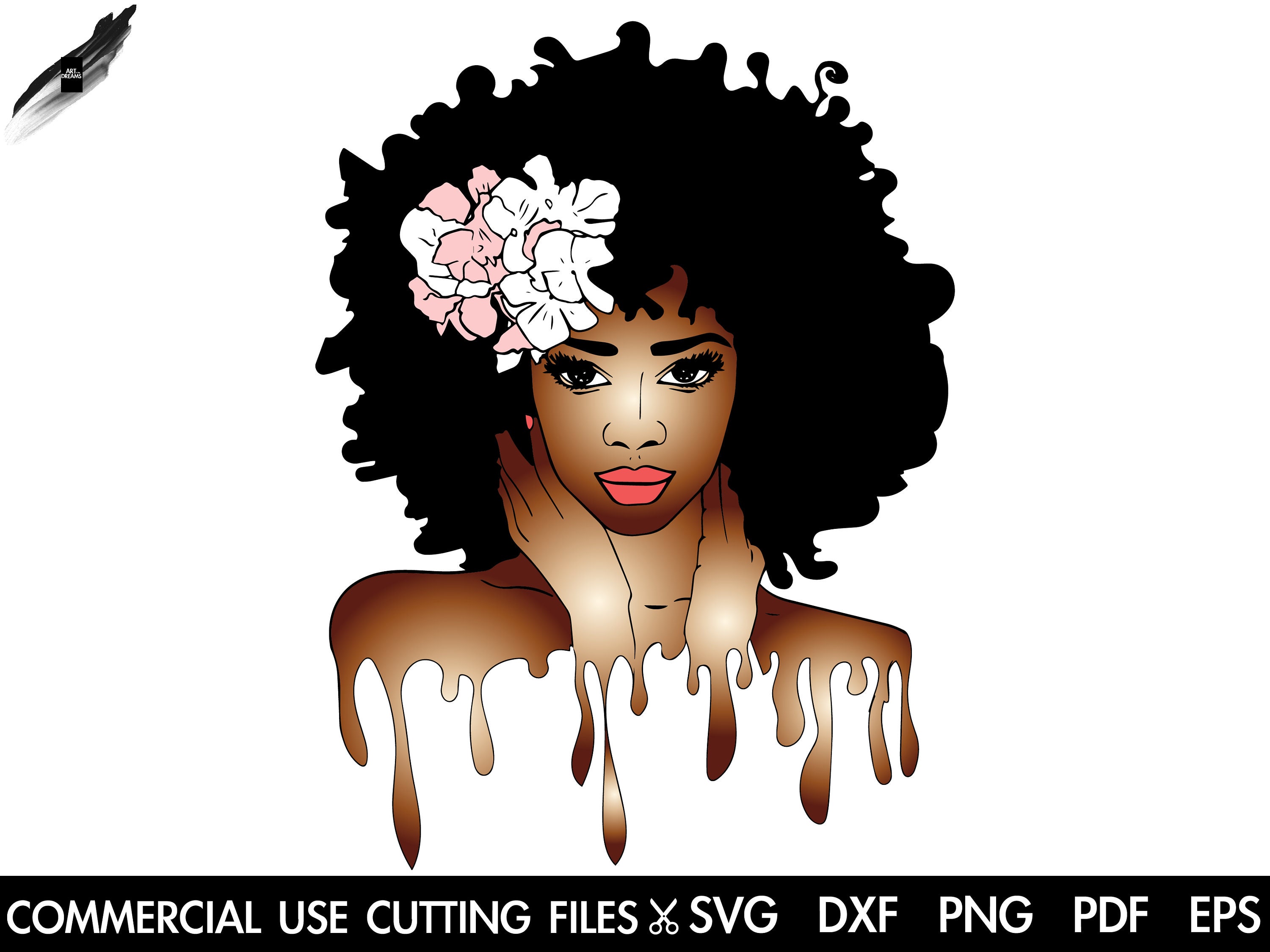 Black Woman Svg Afro Svg Instant Download Awesome Dripping Svg File For ...