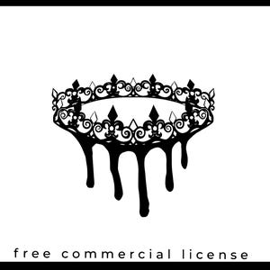 Dripping Crown Svg, Png, Dxf, Pdf, Drip Svg, Queen Svg, King Svg, Silhouette Cricut files