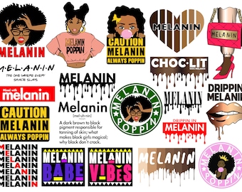 Pacchetto Melanin SVG, Afro SVg, Black History Month SVG, Black Woman Svg, Black Queen Svg Cut File Silhouette, Cricut Svg/Dxf/Png/Pdf