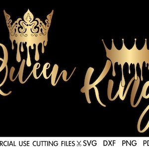 Queen King SVG, Queen Drippin&#39; Svg, King Dripping Svg, Black Queen Svg, Crown Queen Svg, Afro Svg, King’s Crown Svg, Melanin Svg Cricut
